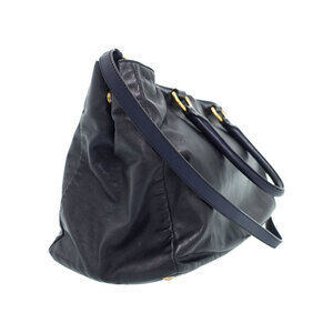 Prada Vitello Black Shoulder Bag Leather Daino Tote